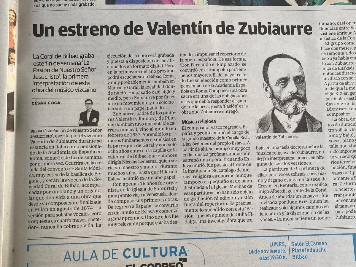 Grabación de La Pasión de&nbsp;Zubiaurre